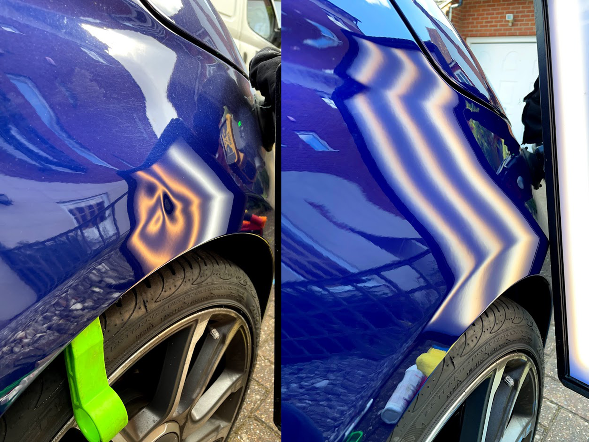 Abarth 500 dent before and after