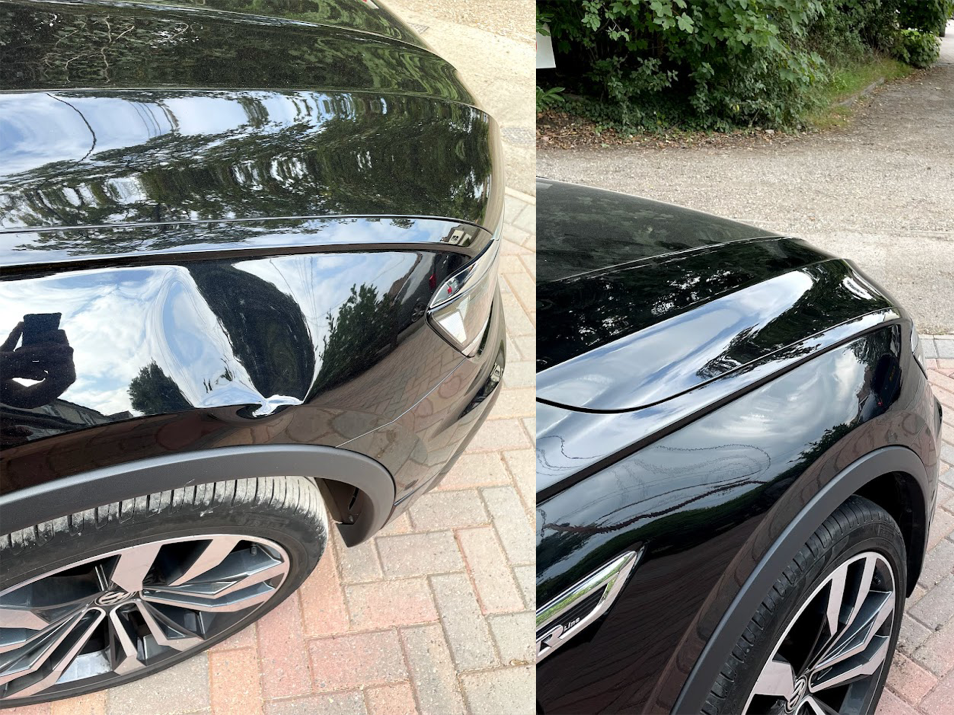VW T-Roc dent before and after